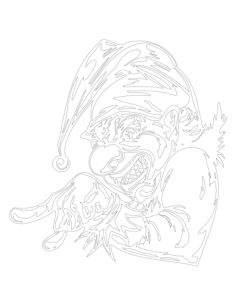 Scary Clown Kid Coloring Sketch, Free Vectors File